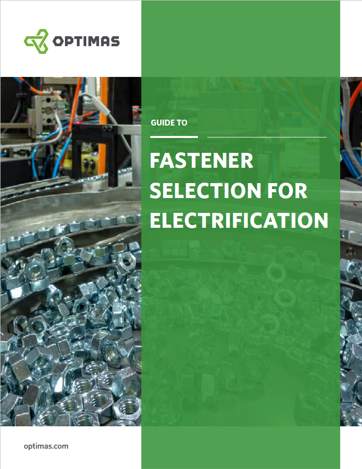 Fastener electrification white paper cover with bin filled with hex nuts