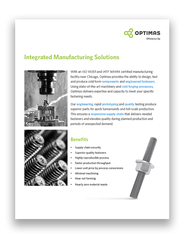Manufacturing Solutions Cover with image of bolts and machine