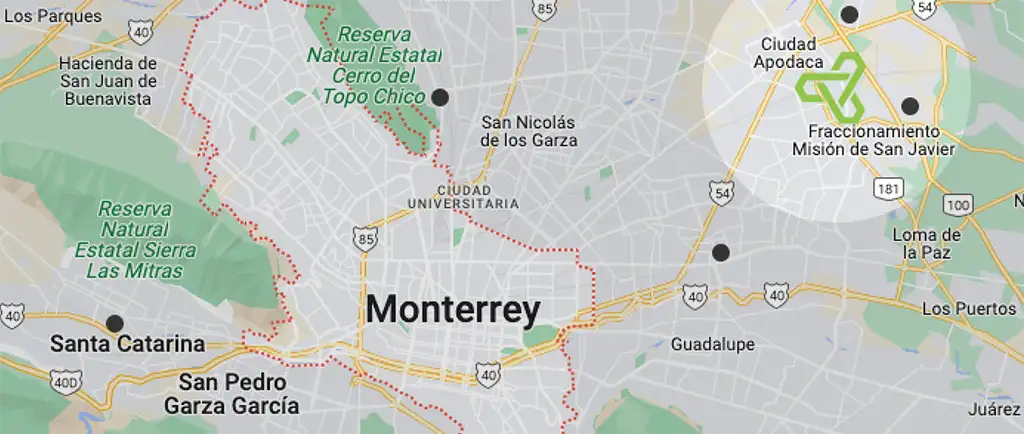 Carte des partenaires de Monterrey au Mexique