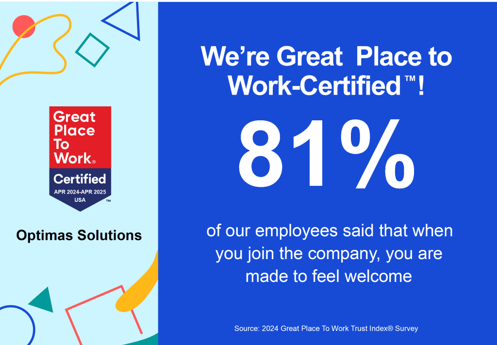 Great place to work survey results for optimas