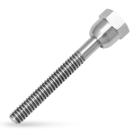 a silver engineered screw with a hexagon head