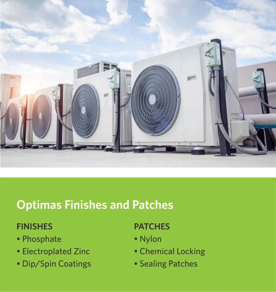 Air conditioners and Optimas Finishes and parched