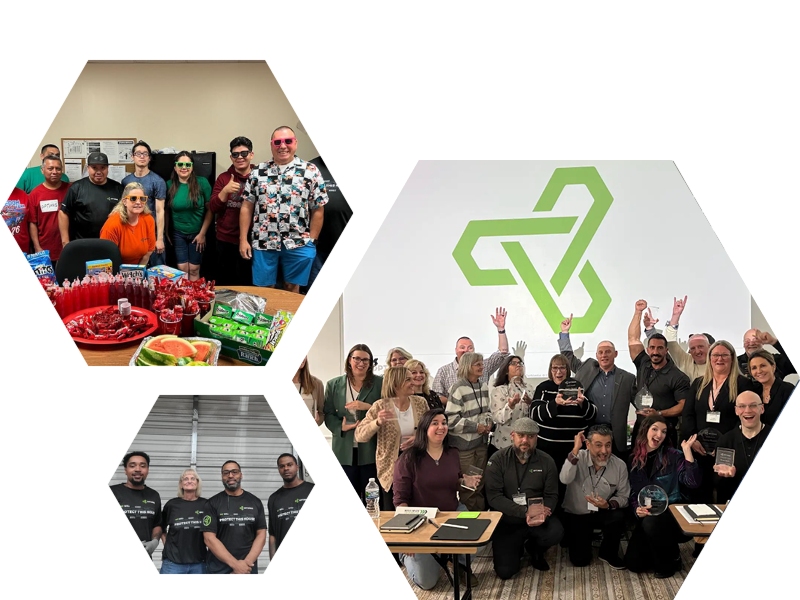 Collage Image showing three images with three group photos Collage Image showing three images with three group photos
